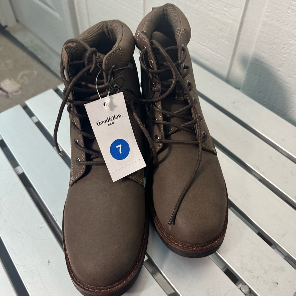 Men's Jeffrey Combat Boots - Goodfellow & Co™ Brown Size 7 NWT